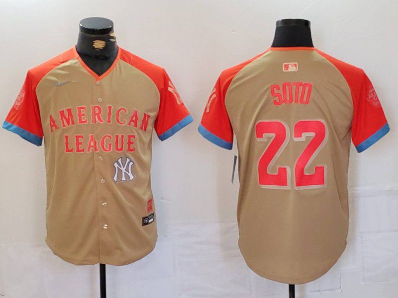 Men New York Yankees #22 Soto Orange All star 2024 Nike MLB Jersey style 6